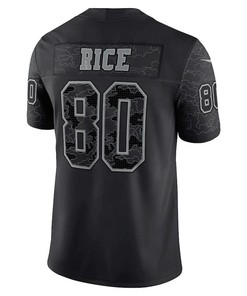 Jerry Rice 80 San Francisco 49ers Retired Player RFLCTV Limited Jersey - Black