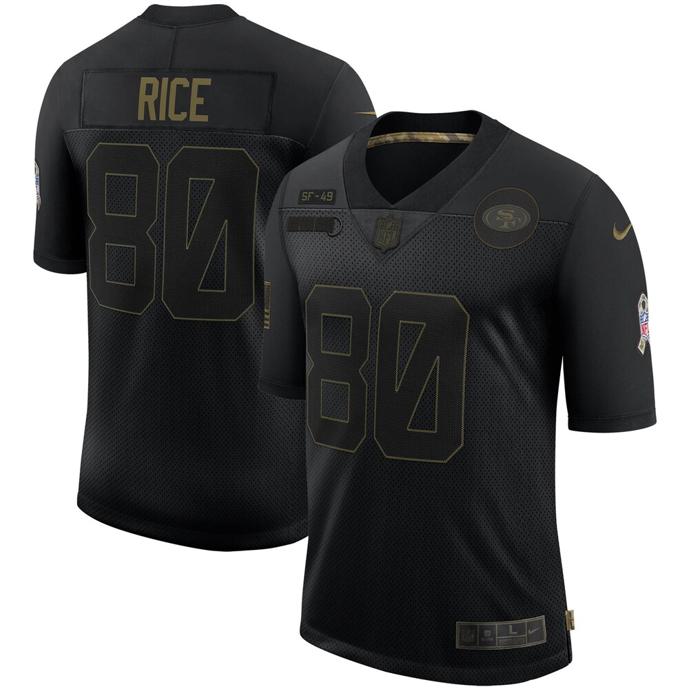 Jerry Rice San Francisco 49ers 2020 Salute To Service Retired Limited Jersey - Black