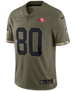 Jerry Rice San Francisco 49ers 2022 Salute To Service Retired Player Limited Jersey - Olive