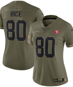 Jerry Rice San Francisco 49ers Women's 2022 Salute To Service Retired Player Limited Jersey - Olive