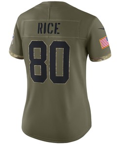 Jerry Rice San Francisco 49ers Women's 2022 Salute To Service Retired Player Limited Jersey - Olive