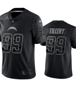 Jerry Tillery 99 Los Angeles Chargers Black Reflective Limited Jersey - Men