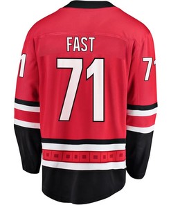 Jesper Fast 71 Carolina Hurricanes Stanley Cup 2023 Playoffs Patch Home Breakaway Men Jersey - Red