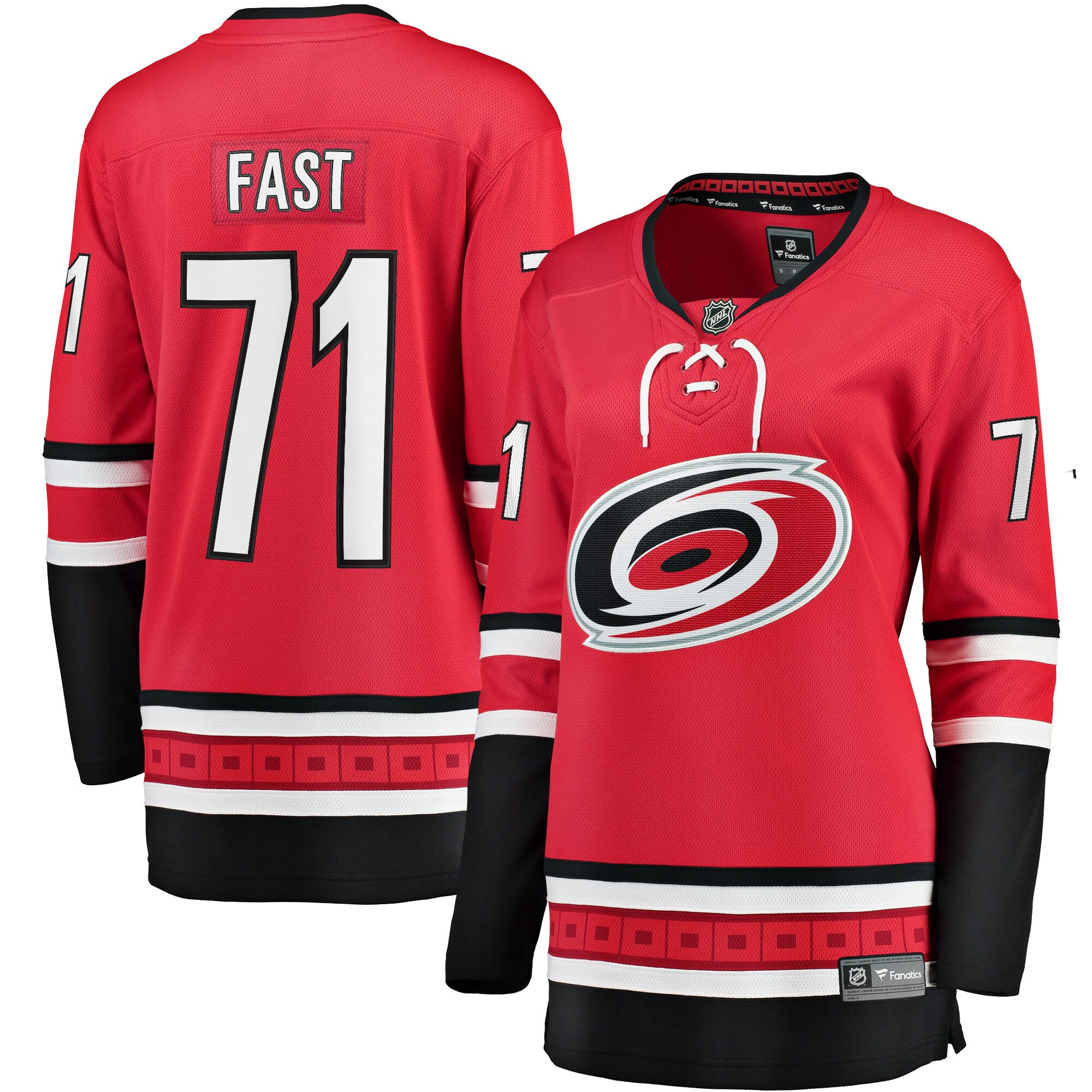 Jesper Fast Carolina Hurricanes Fanatics Branded Womens Home Breakaway Jersey - Red Nhl