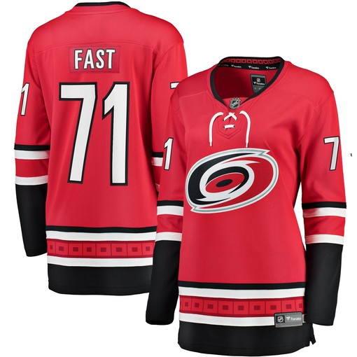 Jesper Fast Carolina Hurricanes Fanatics Branded Womens Home Breakaway Jersey - Red Nhl