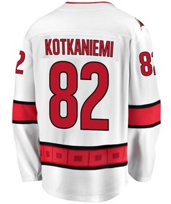 Jesperi Kotkaniemi 82 Carolina Hurricanes Stanley Cup 2023 Playoffs Patch Away Breakaway Men Jersey - White