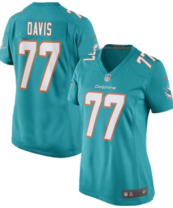 Jesse Davis Miami Dolphins Womens Game Jersey - Aqua Nfl