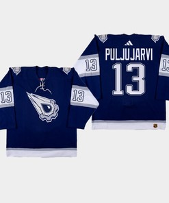 Jesse Puljujarvi 13 Edmonton Oilers 2022-23 Reverse Retro 2.0 Navy Jersey