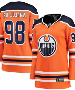Jesse Puljujarvi Edmonton Oilers Fanatics Branded Womens Home Breakaway Player Jersey - Orange Nhl