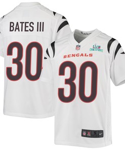 Jessie Bates III 30 Cincinnati Bengals Super Bowl LVII Champions Youth Game Jersey - White