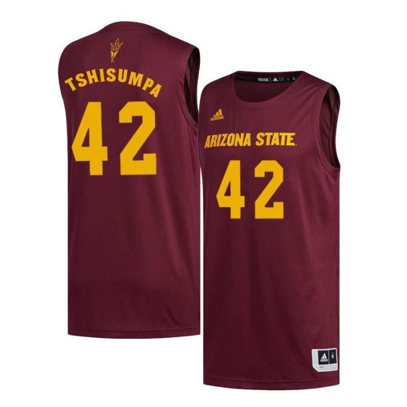 Jethro Tshisumpa 42 Arizona State Sun Devils Basketball Men Jersey - Maroon
