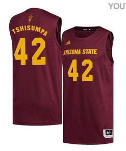 Jethro Tshisumpa 42 Arizona State Sun Devils Basketball Youth Jersey - Maroon