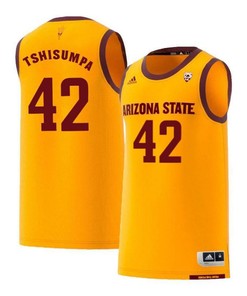Jethro Tshisumpa 42 Arizona State Sun Devils Retro Basketball Men Jersey - Yellow