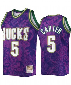 Jevon Carter 5 Lunar New Year 2022 Milwaukee Bucks Purple Jersey Mitchell Ness