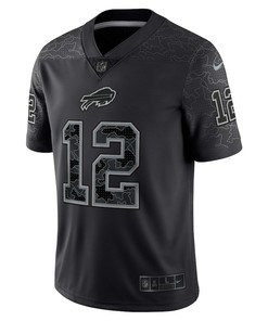 Jim Kelly 12 Buffalo Bills Retired Player RFLCTV Limited Jersey - Black