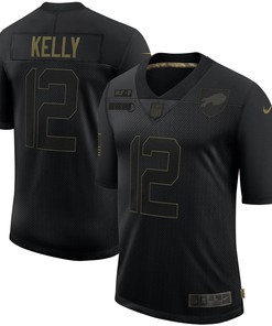 Jim Kelly Buffalo Bills 2020 Salute To Service Retired Limited Jersey - Black