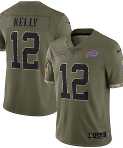 Jim Kelly Buffalo Bills 2022 Salute To Service Retired Player Limited Jersey - Olive