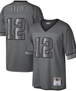 Jim Kelly Buffalo Bills Mitchell & Ness 1990 Retired Player Metal Legacy Jersey - Charcoal Nfl