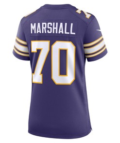 Jim Marshall 70 Minnesota Vikings Women's Classic Retired Jersey - Purple