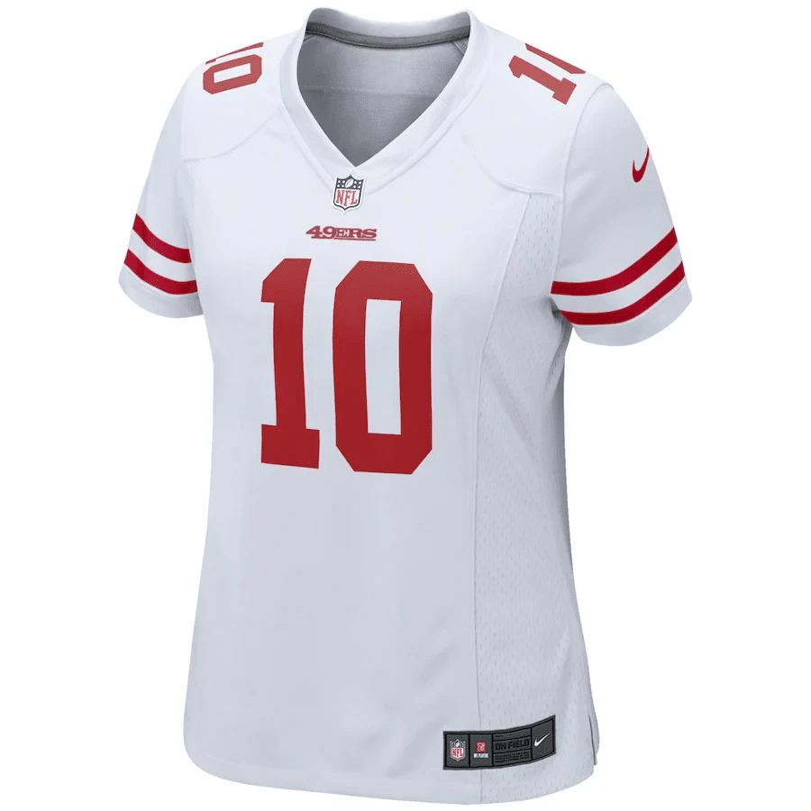 Jimmy Garoppolo 10 San Francisco 49ers Women's Team Color Game Jersey - White