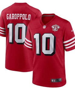 Jimmy Garoppolo San Francisco 49ers 75th Anniversary Alternate Game Player Jersey Red Nfl