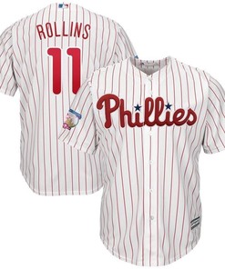 Jimmy Rollins Philadelphia Phillies Home Retirement Cool Base Player Jersey - White Red