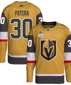 Jiri Patera 30 Vegas Golden Knights Stanley Cup 2023 Champions Patch Home Breakaway Men Jersey - Gold