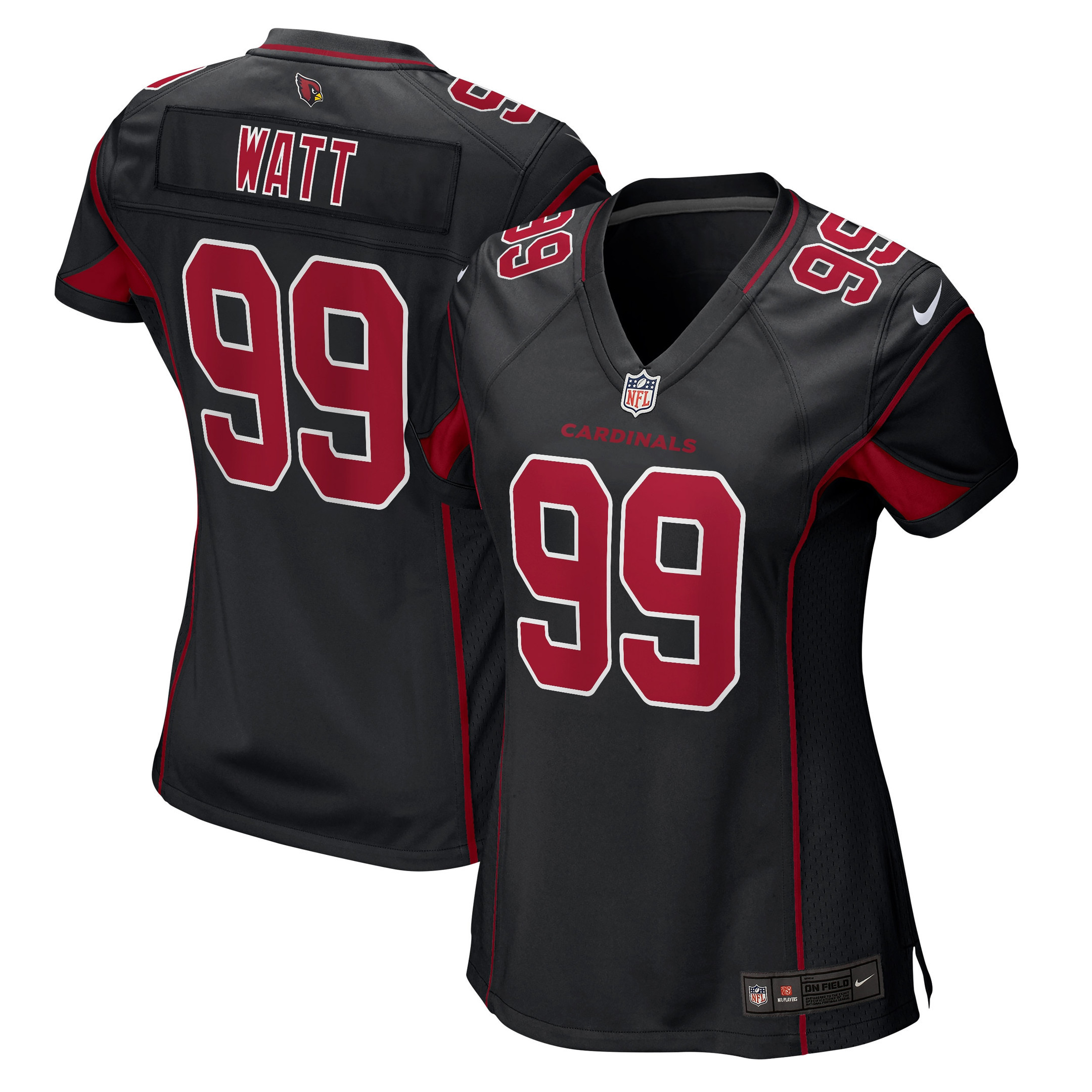 J.j. Watt Arizona Cardinals Womens 2nd Alternate Game Jersey - Black Nfl