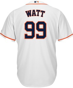 J.j. Watt Houston Astros Majestic Nfl X Mlb Crossover Cool Base Player Jersey - White