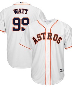 J.j. Watt Houston Astros Majestic Nfl X Mlb Crossover Cool Base Player Jersey White 2019