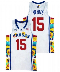 Jo Jo White 15 Kansas Jayhawks Sunflower Showdown Basketball Men Jersey - White