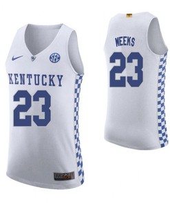 Jodie Meeks 23 Kentucky Wildcats Elite Basketball Road Men Jersey - White