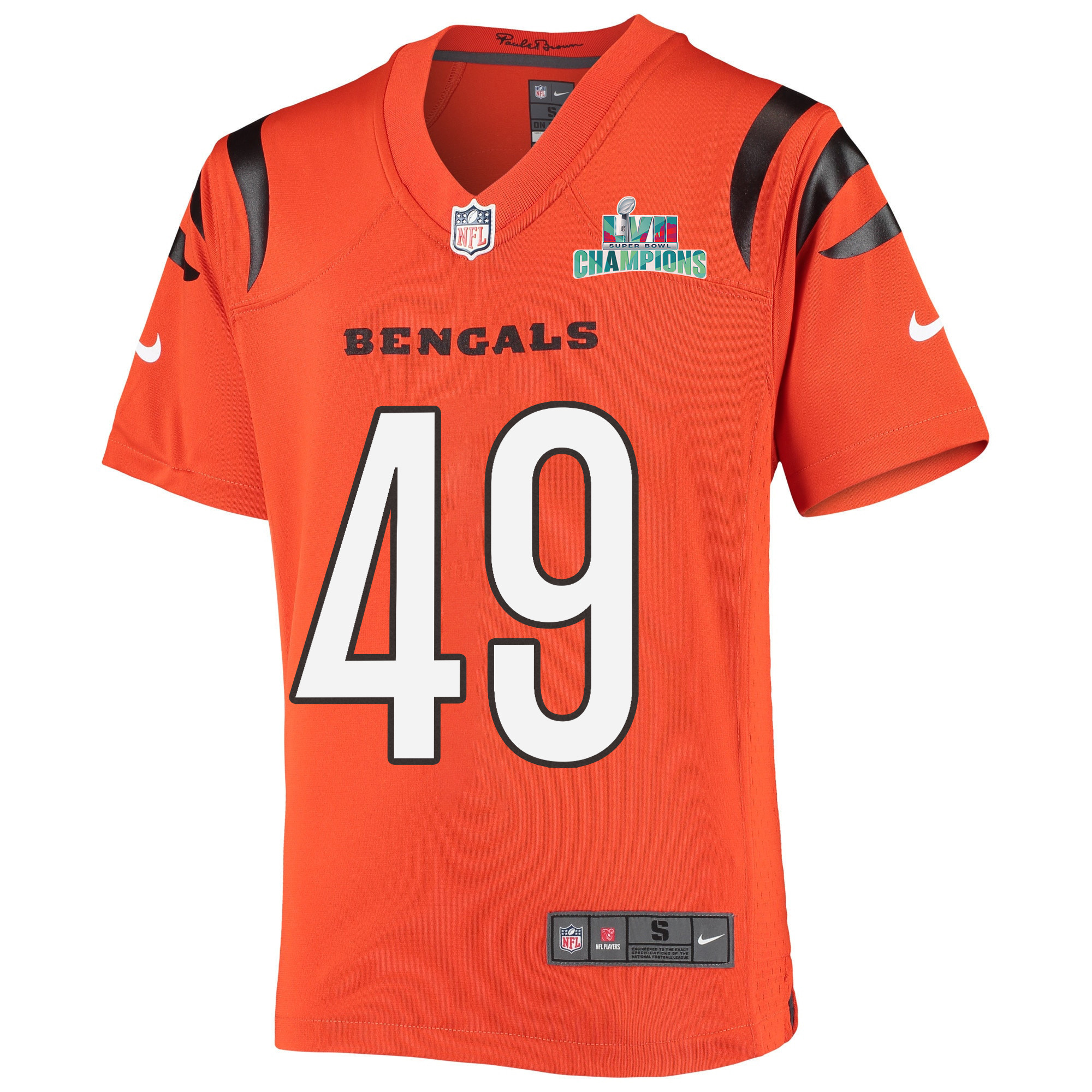 Joe Bachie 49 Cincinnati Bengals Super Bowl LVII Champions Youth Alternate Game Jersey - Black