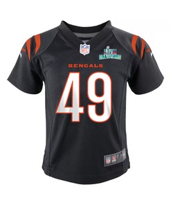 Joe Bachie 49 Cincinnati Bengals Super Bowl LVII Champions Youth Game Jersey - Black