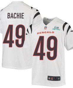Joe Bachie 49 Cincinnati Bengals Super Bowl LVII Champions Youth Game Jersey - White