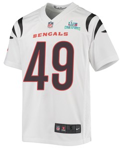Joe Bachie 49 Cincinnati Bengals Super Bowl LVII Champions Youth Game Jersey - White