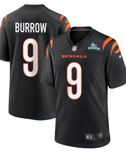 Joe Burrow 9 Cincinnati Bengals Super Bowl LVII Champions Men Game Jersey - Black