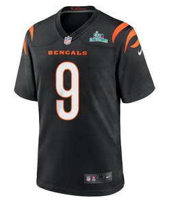 Joe Burrow 9 Cincinnati Bengals Super Bowl LVII Champions Men Game Jersey - Black