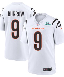 Joe Burrow 9 Cincinnati Bengals Super Bowl LVII Champions Men Game Jersey - White
