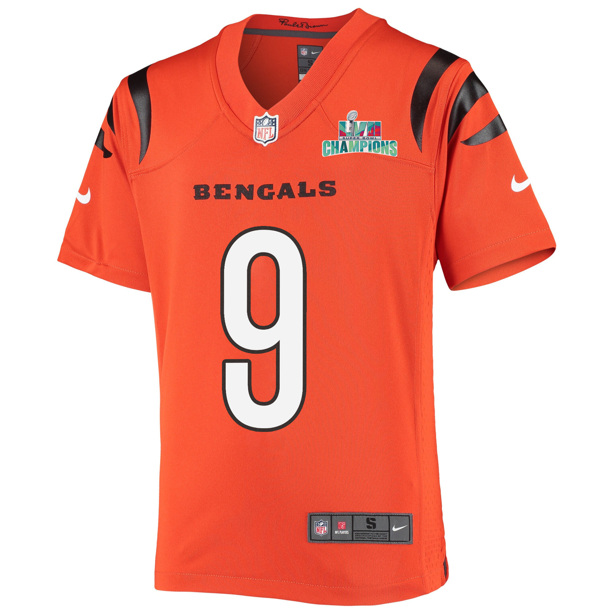 Joe Burrow 9 Cincinnati Bengals Super Bowl LVII Champions Youth Alternate Game Jersey - Black