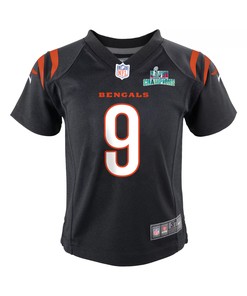 Joe Burrow 9 Cincinnati Bengals Super Bowl LVII Champions Youth Game Jersey - Black