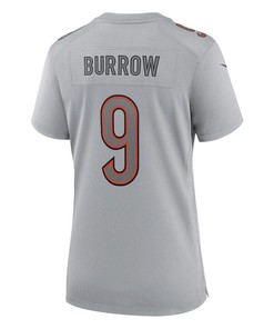 Joe Burrow 9 Cincinnati Bengals Women's Atmosphere Fashion Game Jersey - Gray