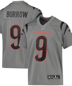 Joe Burrow 9 Cincinnati Bengals Youth Inverted Team Game Jersey - Gray
