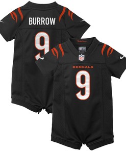 Joe Burrow Cincinnati Bengals Newborn & Infant Game Romper Jersey - Black Nfl