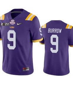 Joe Burrow Lsu Tigers 2020 National Champions Purple Jersey