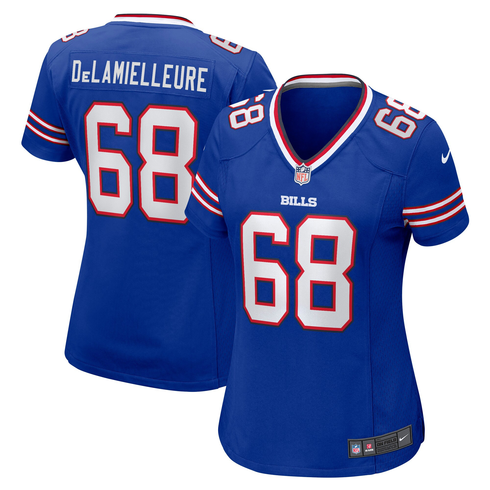 Joe Delamielleure Buffalo Bills Womens Game Retired Player Jersey - Royal Nfl