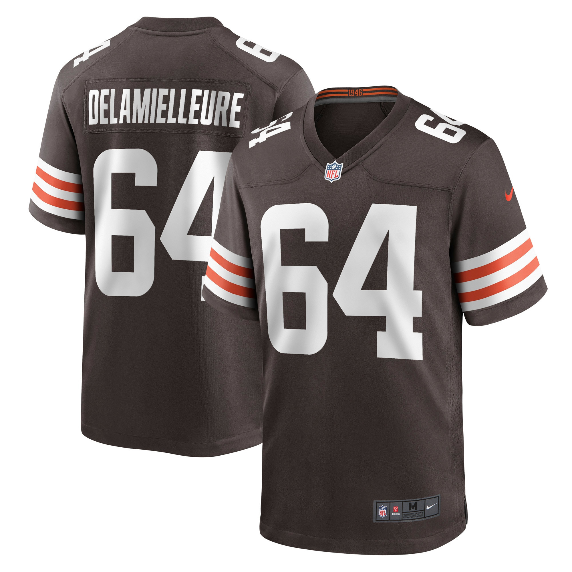 Joe Delamielleure Cleveland Browns Game Retired Player Jersey - Brown Nfl