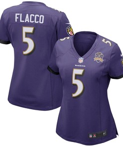 Joe Flacco Baltimore Ravens Nike Womens Patch Game Jersey - Purple