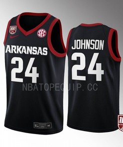 Joe Johnson 24 Arkansas Razorbacks Black Jersey 100 Season College Basketball