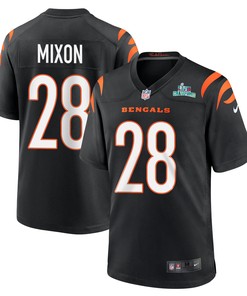 Joe Mixon 28 Cincinnati Bengals Super Bowl LVII Champions Men Game Jersey - Black